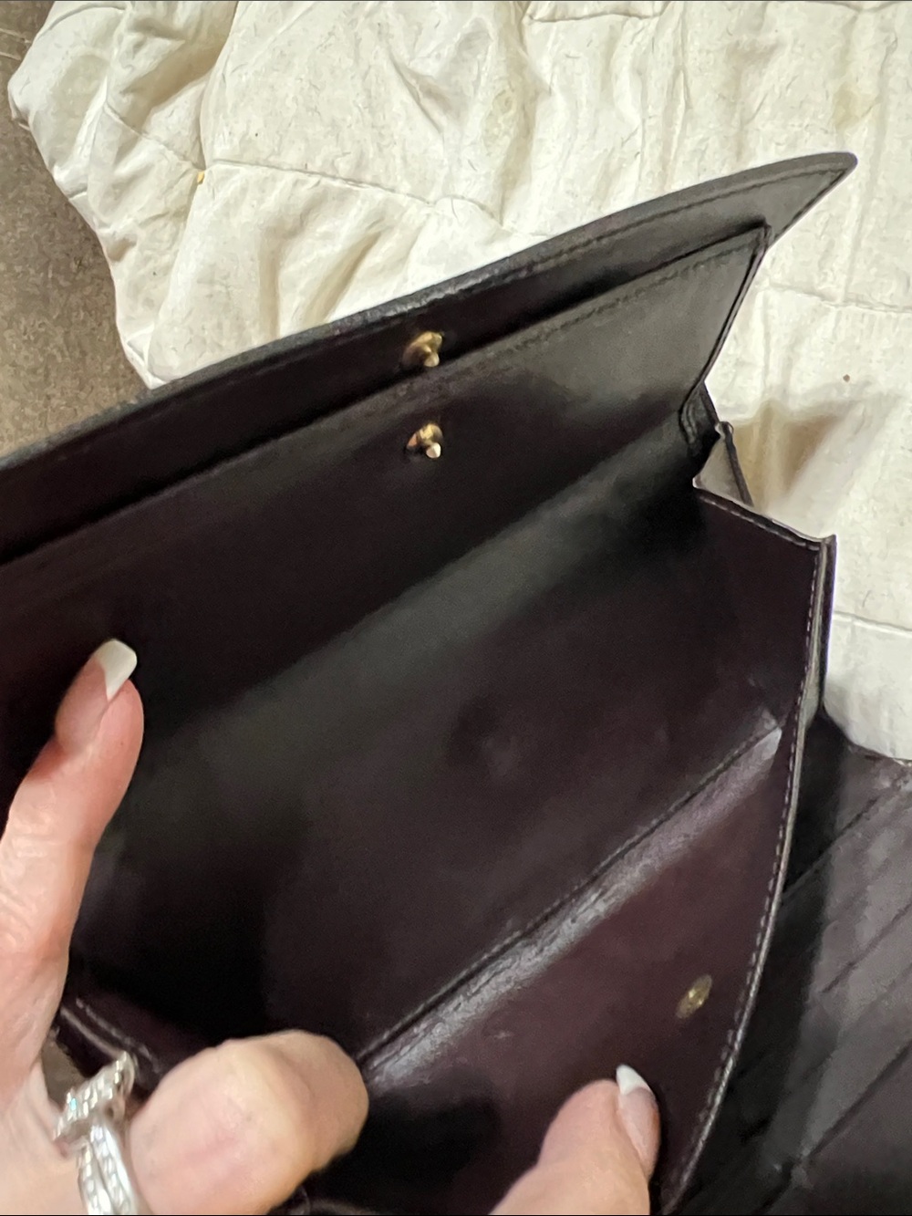 Louis Vuitton Patent Monogram Long Wallet in Deep Plum-Black Sheen - Picture 5 of 5